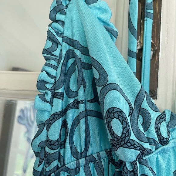 🏝️ Mara Hoffman Dress Small Teal - Picture 7 of 11